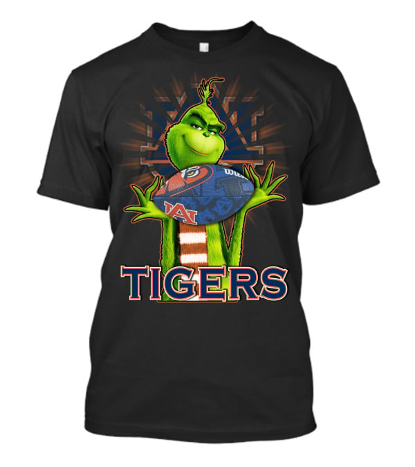 Auburn Tigers Grinch Holding Football T-Shirt
