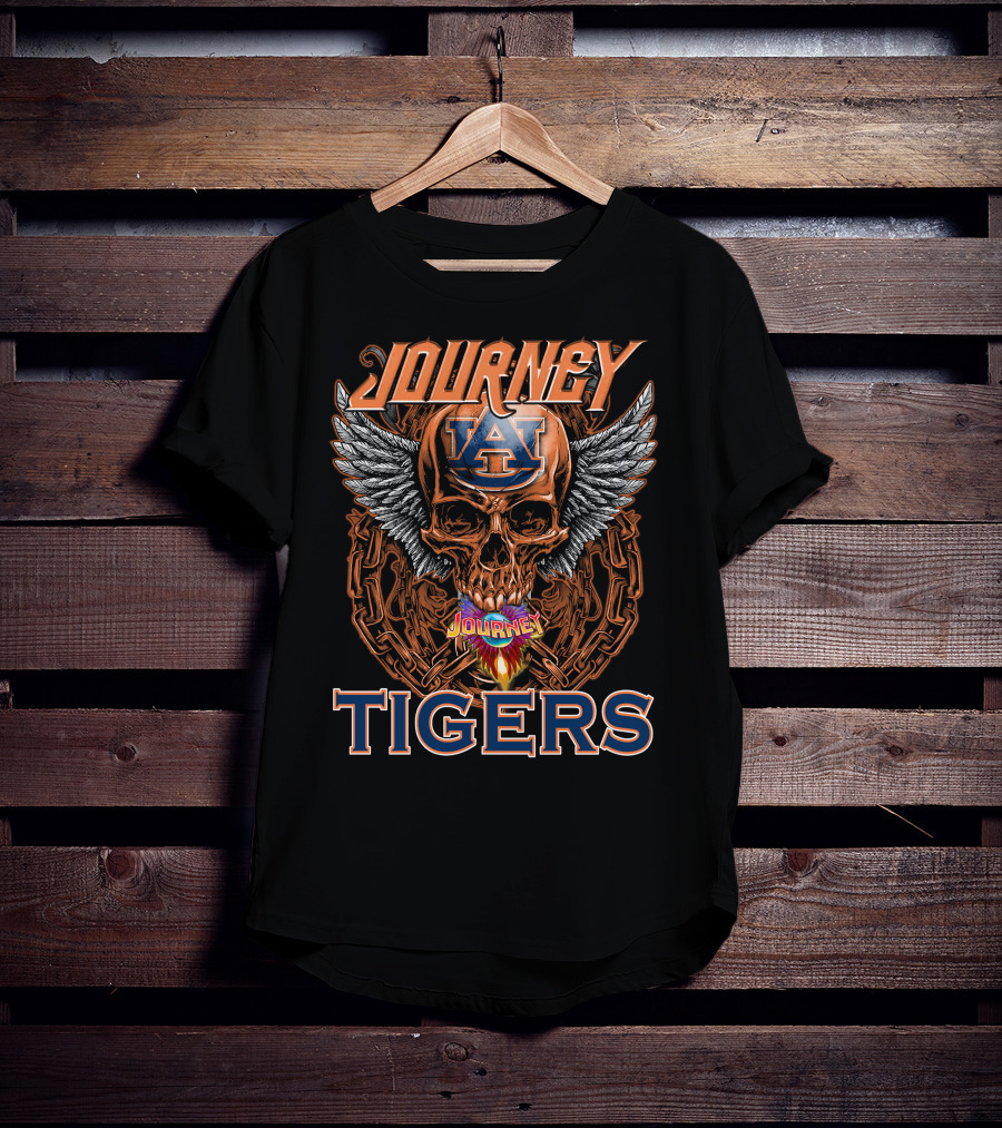 Journey Auburn Tigers Skull Wings T-Shirt