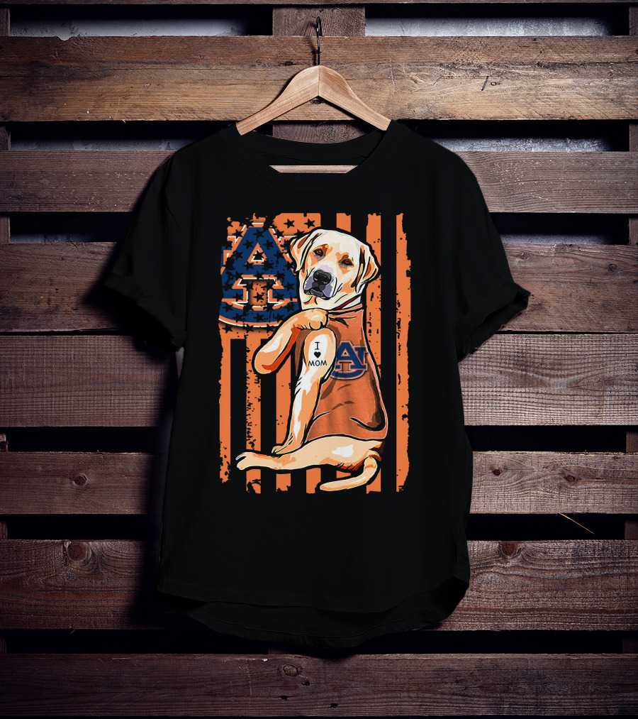 Auburn Tigers Labrador Retriever I Love Mom T-Shirt