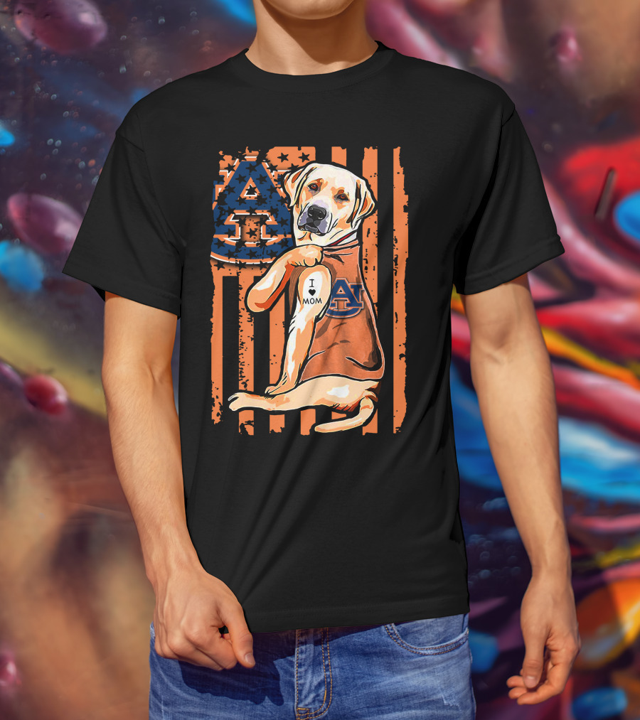 Auburn Tigers Labrador Retriever I Love Mom T-Shirt