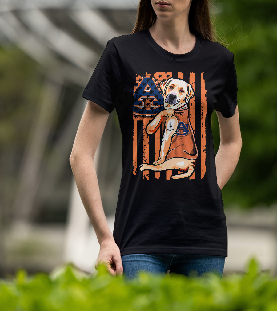 Auburn Tigers Labrador Retriever I Love Mom T-Shirt