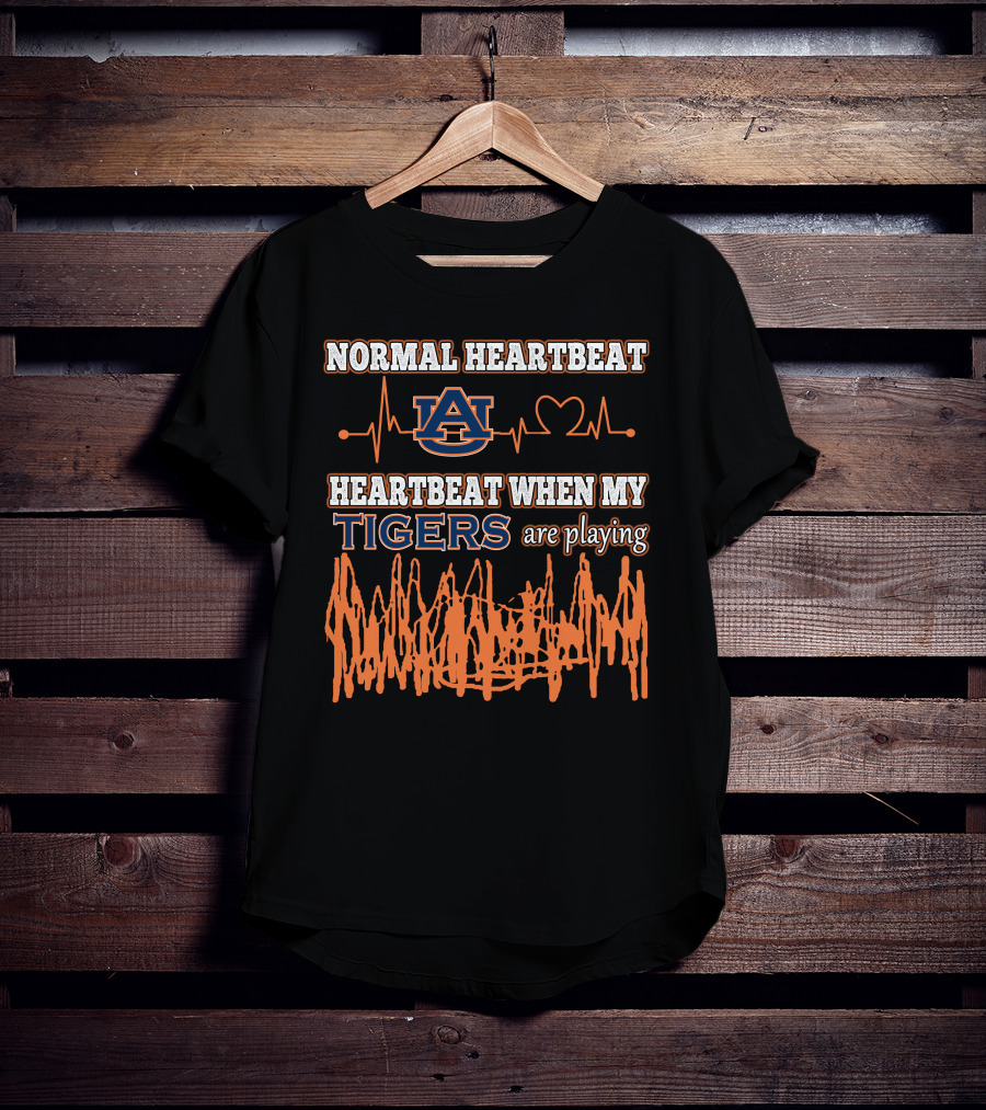 Normal Heartbeat Auburn Heartbeat When My Tigers Are Playing T-Shirt