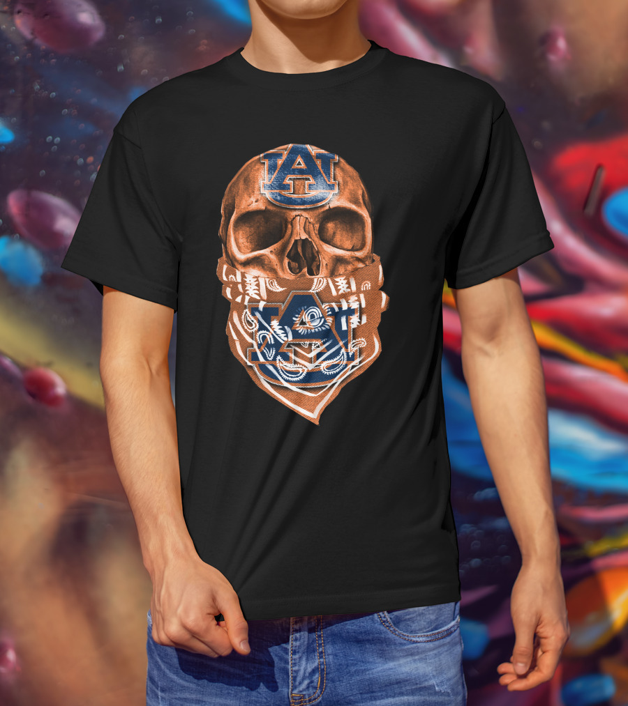 Skull Auburn Tigers Au Bandana T-Shirt