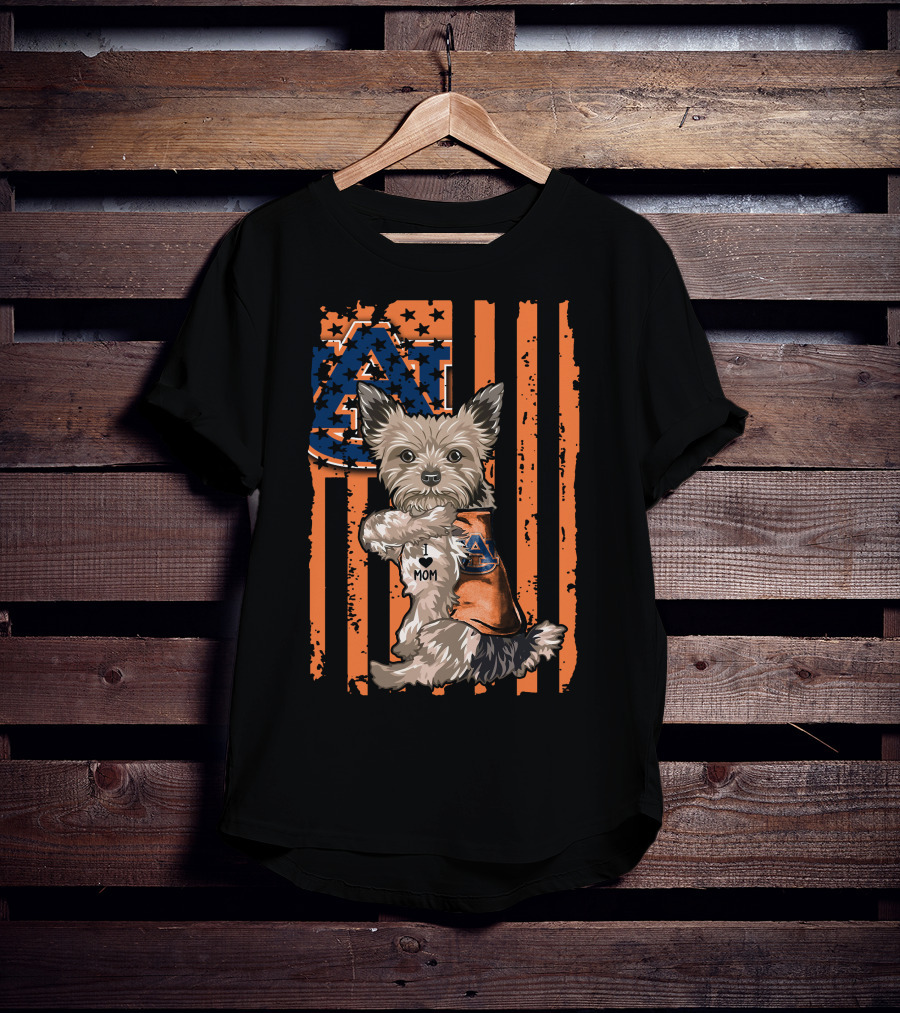 Yorkshire Terrier Auburn Tigers I Love Mom T-Shirt