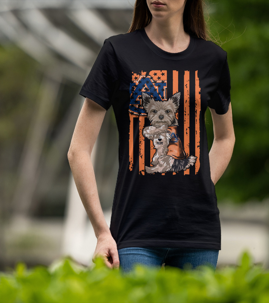 Yorkshire Terrier Auburn Tigers I Love Mom T-Shirt