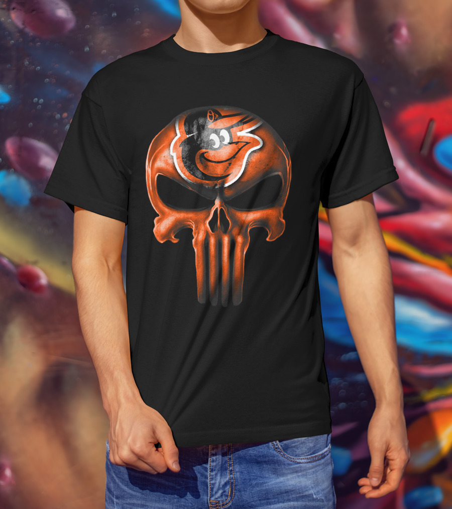Baltimore Orioles Skull V3 T-Shirt