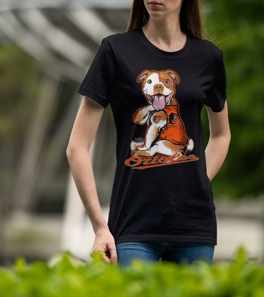 Pittbull Orioles Baseball Team Mascot T-Shirt