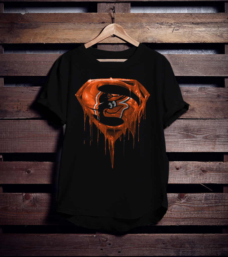 Baltimore Orioles Superman Melting Logo Spm T-Shirt