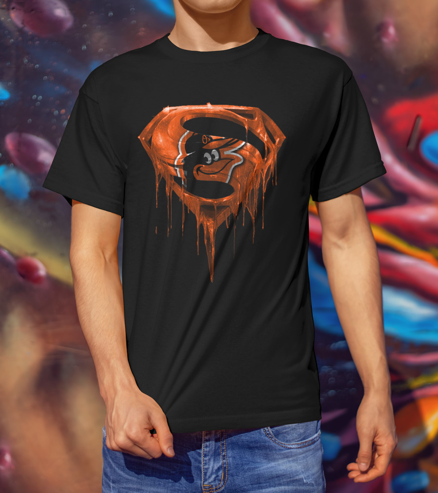 Baltimore Orioles Superman Melting Logo Spm T-Shirt
