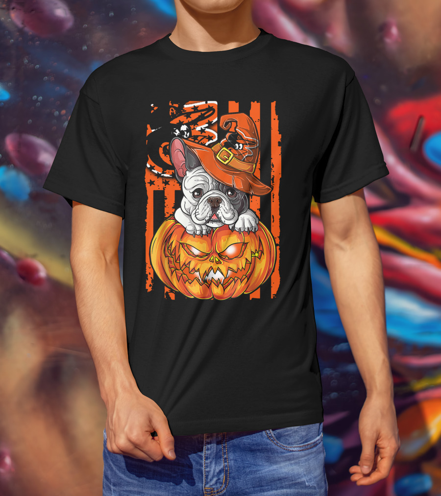 Hlw Bulldog Halloween Baltimore Orioles Jack-o'-Lantern T-Shirt