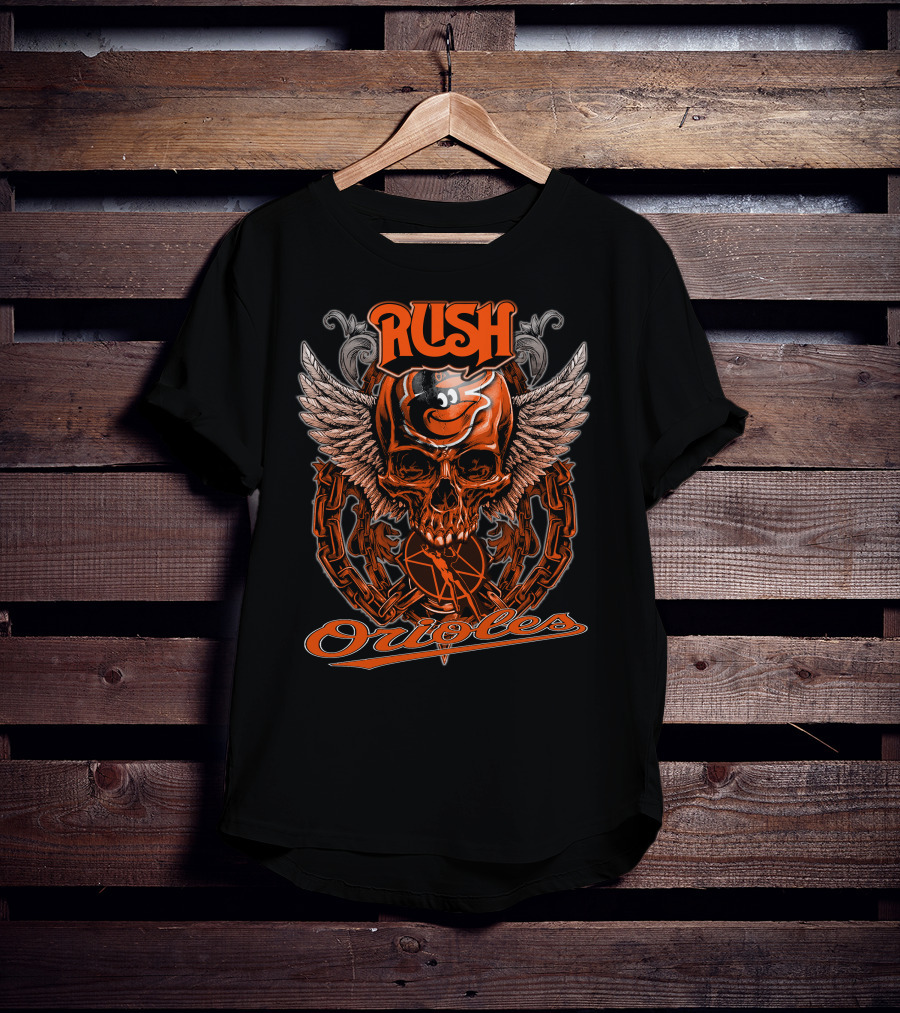 Rush Orioles Skull Wings Chain T-Shirt
