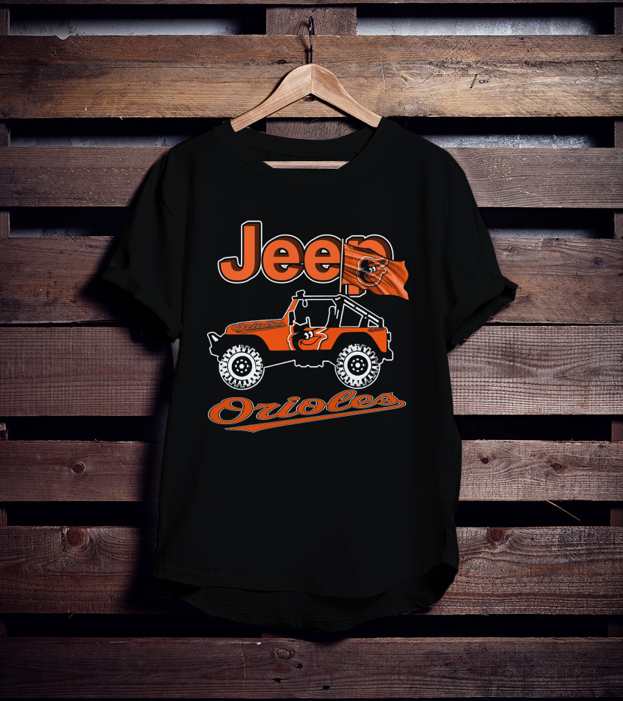 Jeep Orioles Baltimore Orioles Logo Jeep Wrangler Baseball T-Shirt