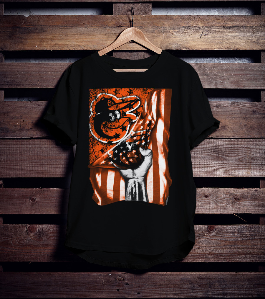 Baltimore Orioles Stars And Stripes Flag T-Shirt