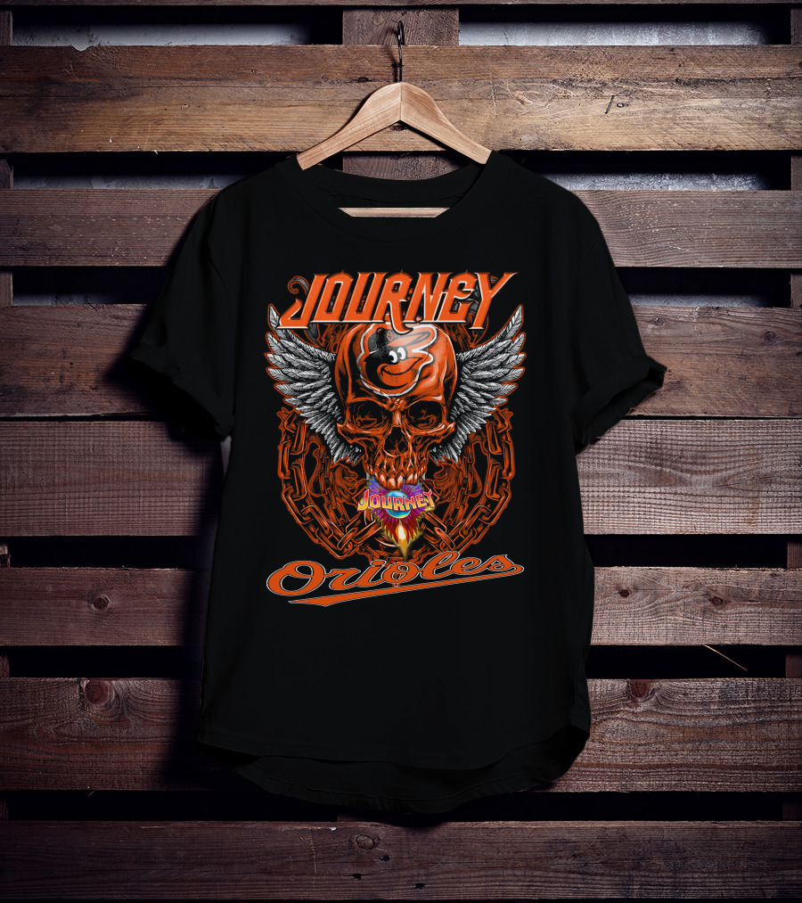 Journey Baltimore Orioles Skull Wings T-Shirt