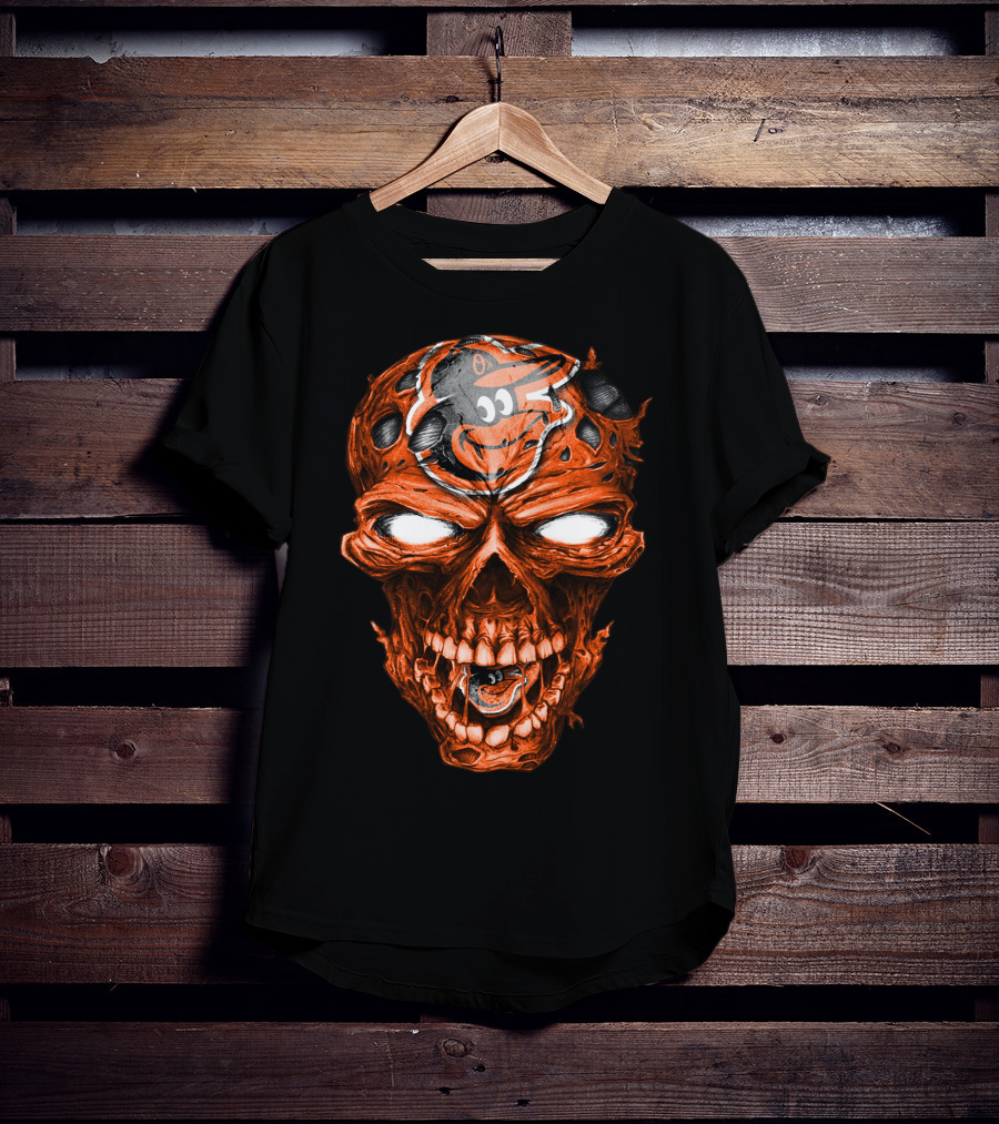Baltimore Orioles Skull T-Shirt