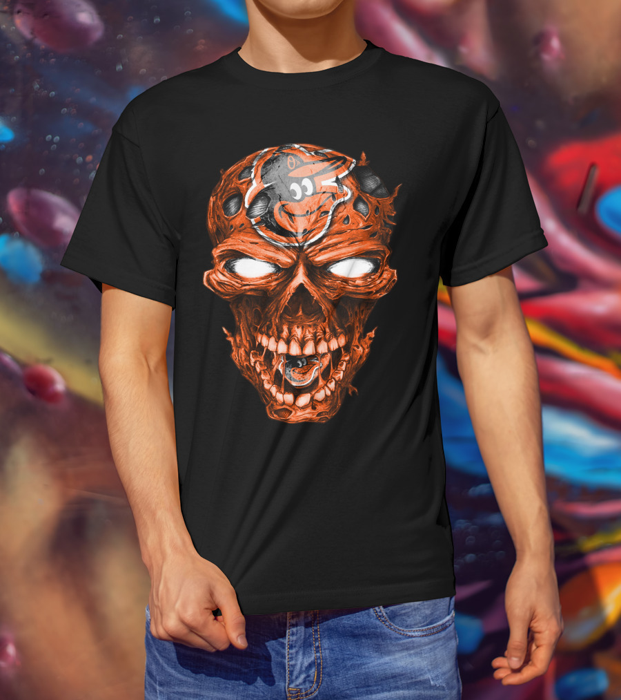 Baltimore Orioles Skull T-Shirt
