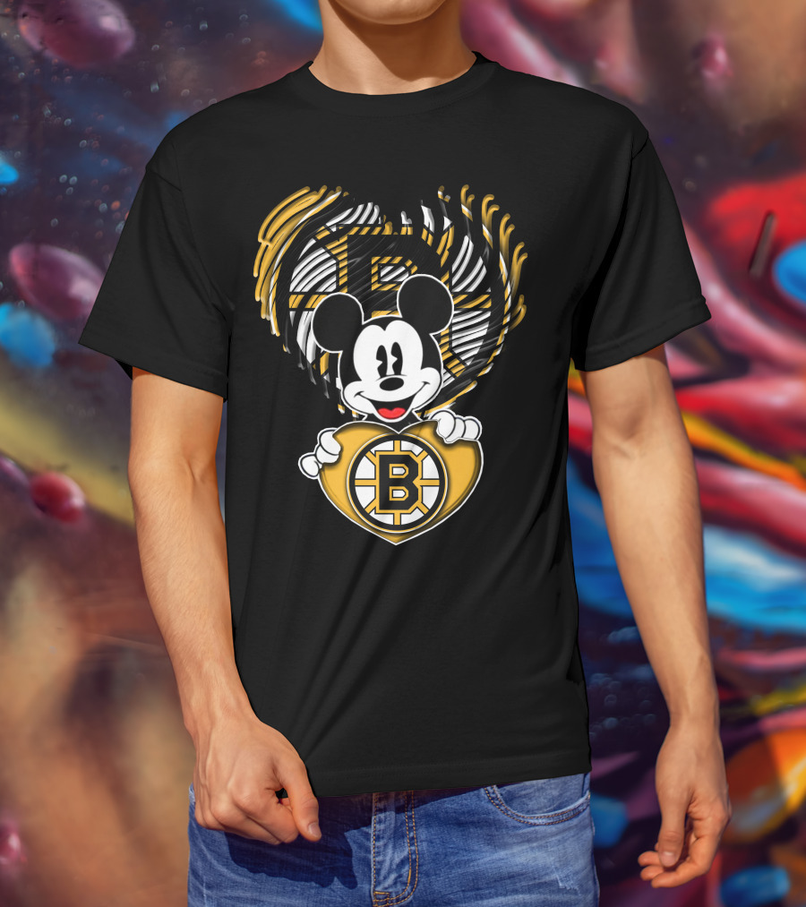 Mick Heart Boston Bruins T-Shirt