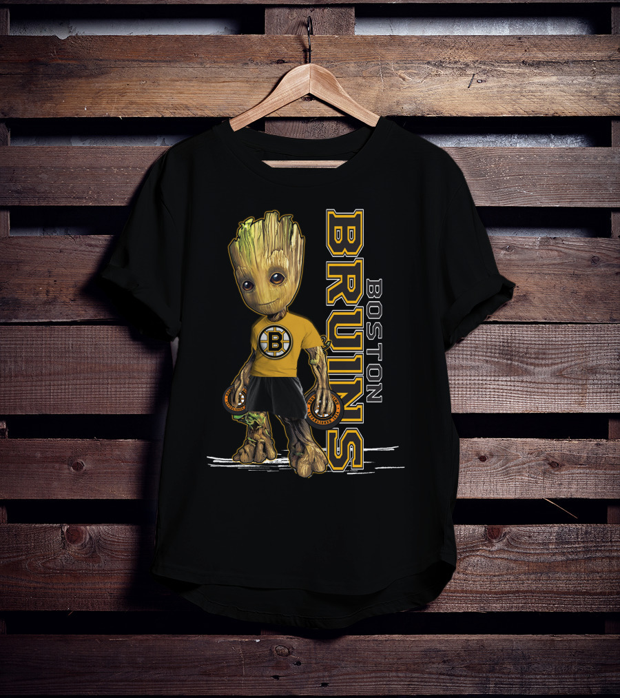 Groot Boston Bruins NHL Hockey Character Crossover T-Shirt