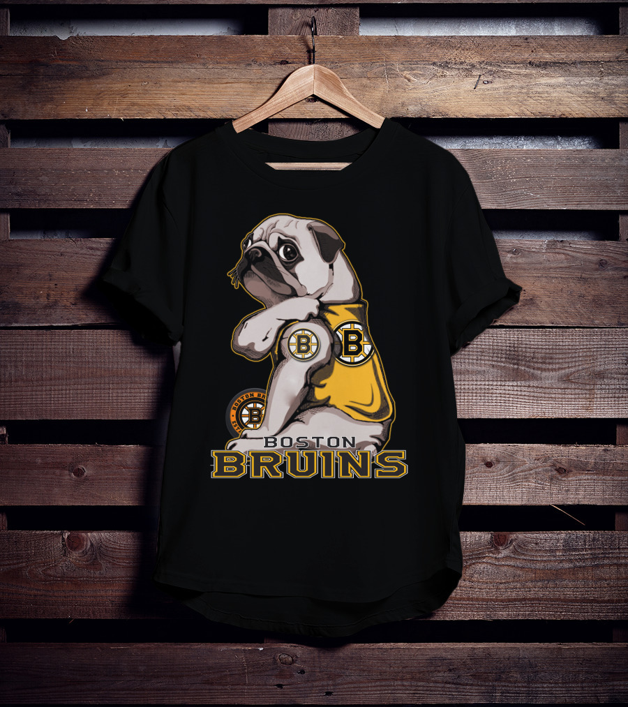 Pug Wearing Boston Bruins Jersey T-Shirt