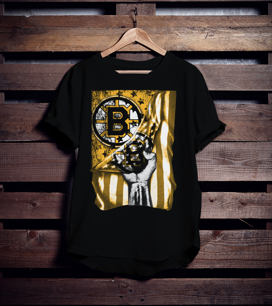 Boston Bruins American Flag Emblem T-Shirt