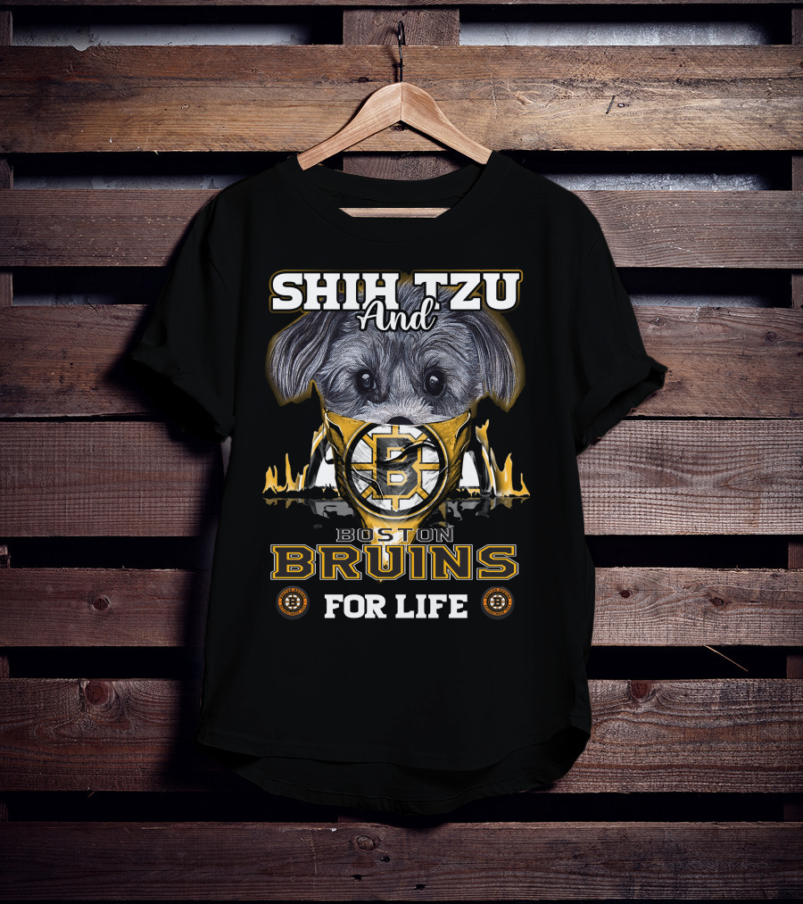Shih Tzu And Boston Bruins For Life T-Shirt