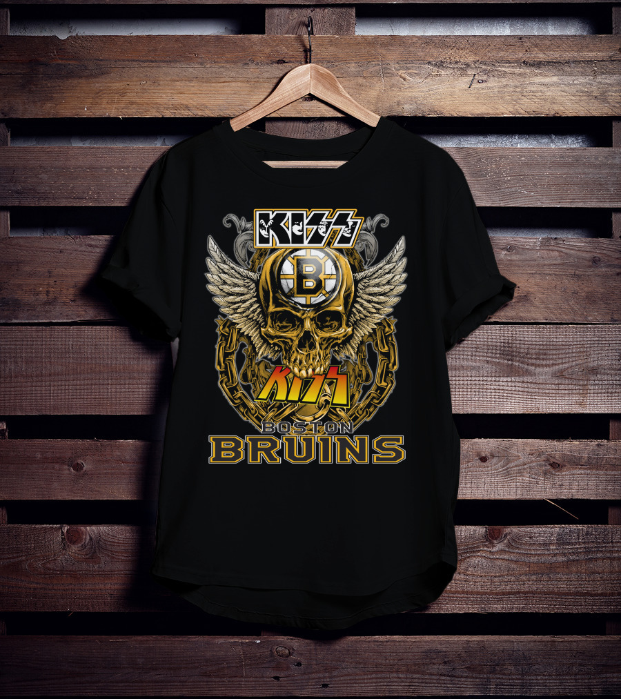Kiss Boston Bruins Skull Wings T-Shirt