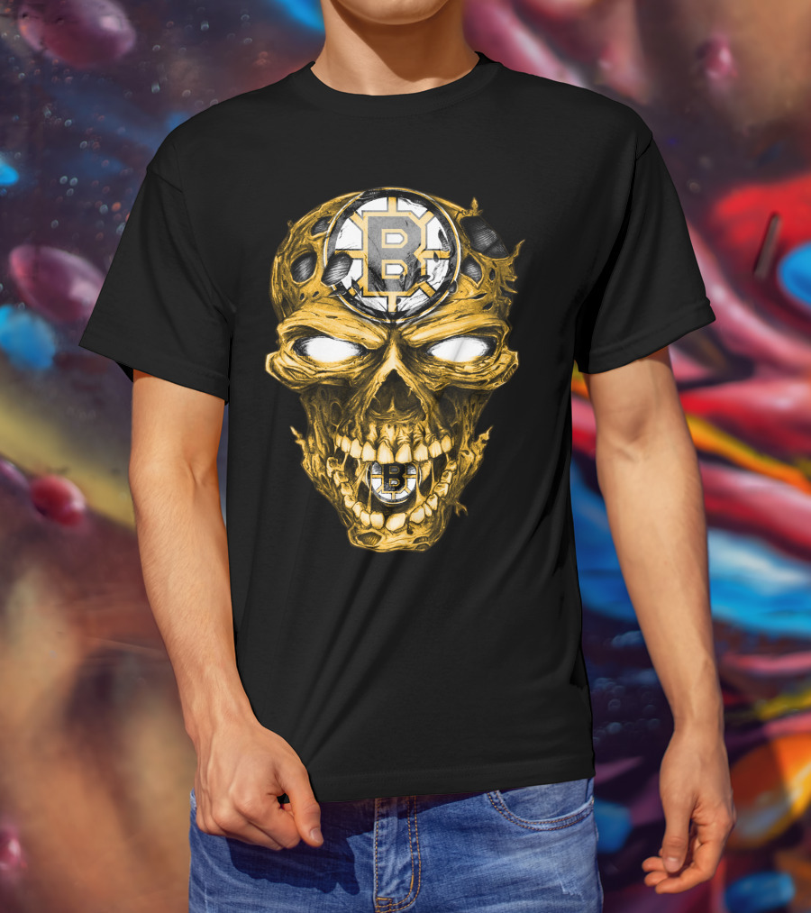 Boston Bruins Skull B Logo Fusion T-Shirt