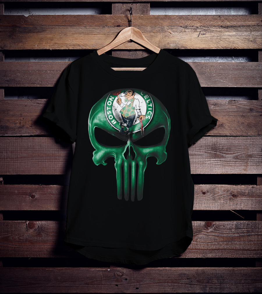 Skull Boston Celtics Punisher T-Shirt