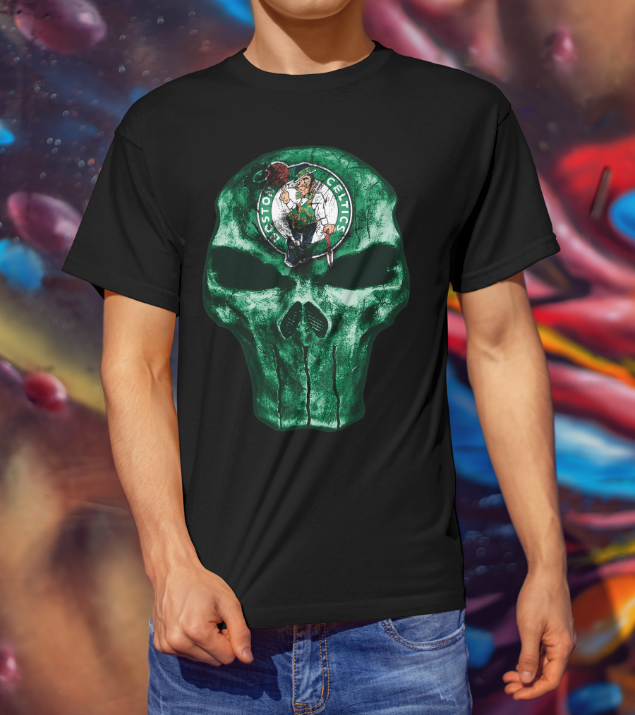 Boston Celtics Green Skull T-Shirt