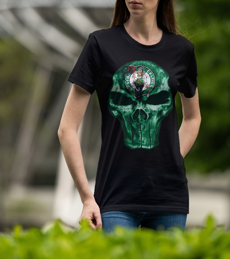 Boston Celtics Green Skull T-Shirt