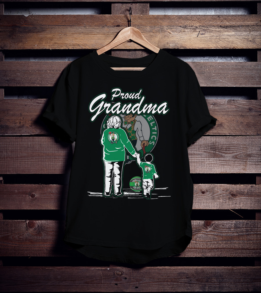 Proud Grandma Boston Celtics Celtics Logo Family Fan T-Shirt