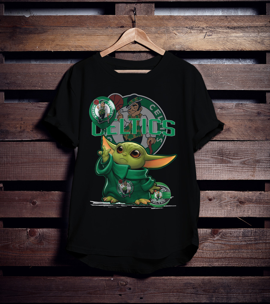 Yoda Celtics Boston Team Basketball Mashup T-Shirt