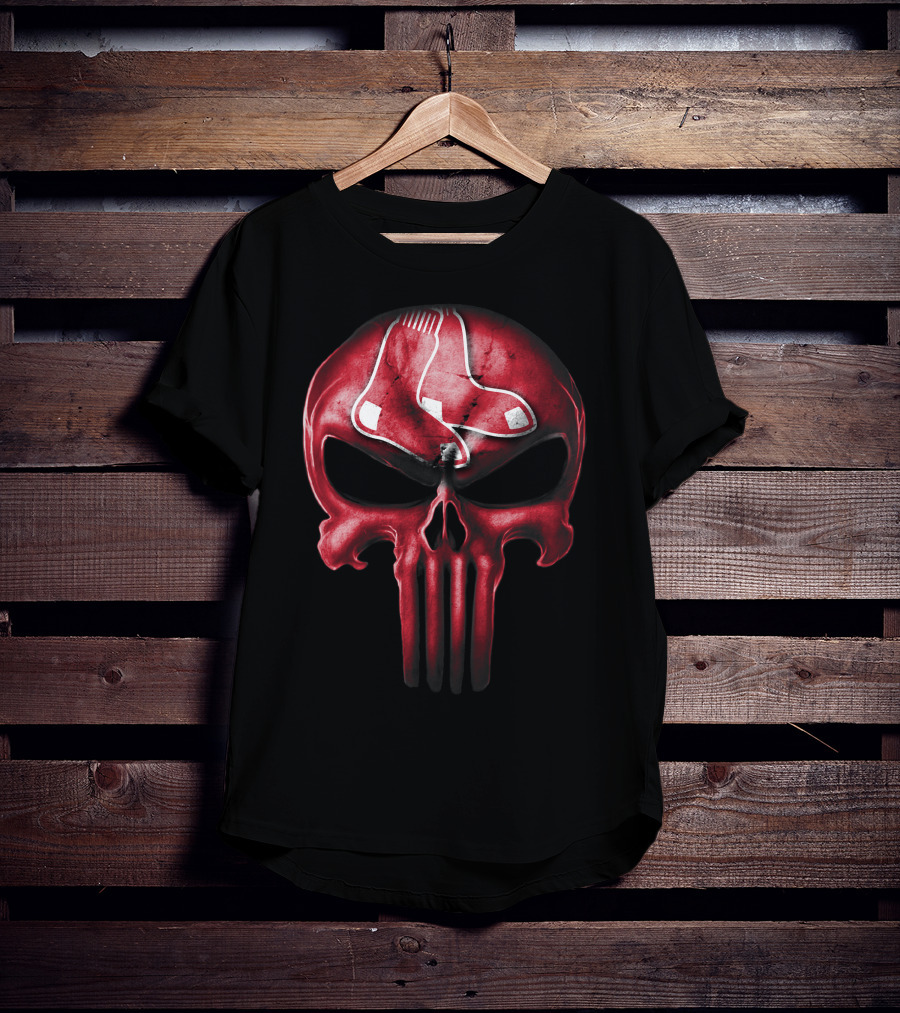 Boston Red Sox Skull Punisher Logo Sox T-Shirt
