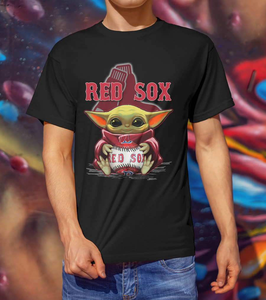 Yoda Red Sox Baseball Boston Fan Art Collaboration T-Shirt