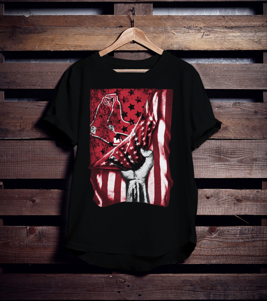 Boston Red Sox Stars And Stripes Flag T-Shirt