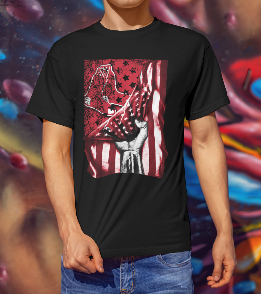 Boston Red Sox Stars And Stripes Flag T-Shirt