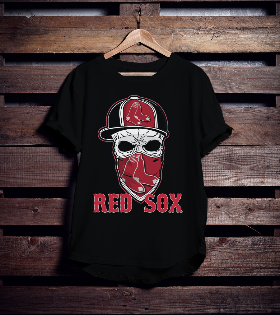 Boston Red Sox Skull Hat Design With Sox T-Shirt