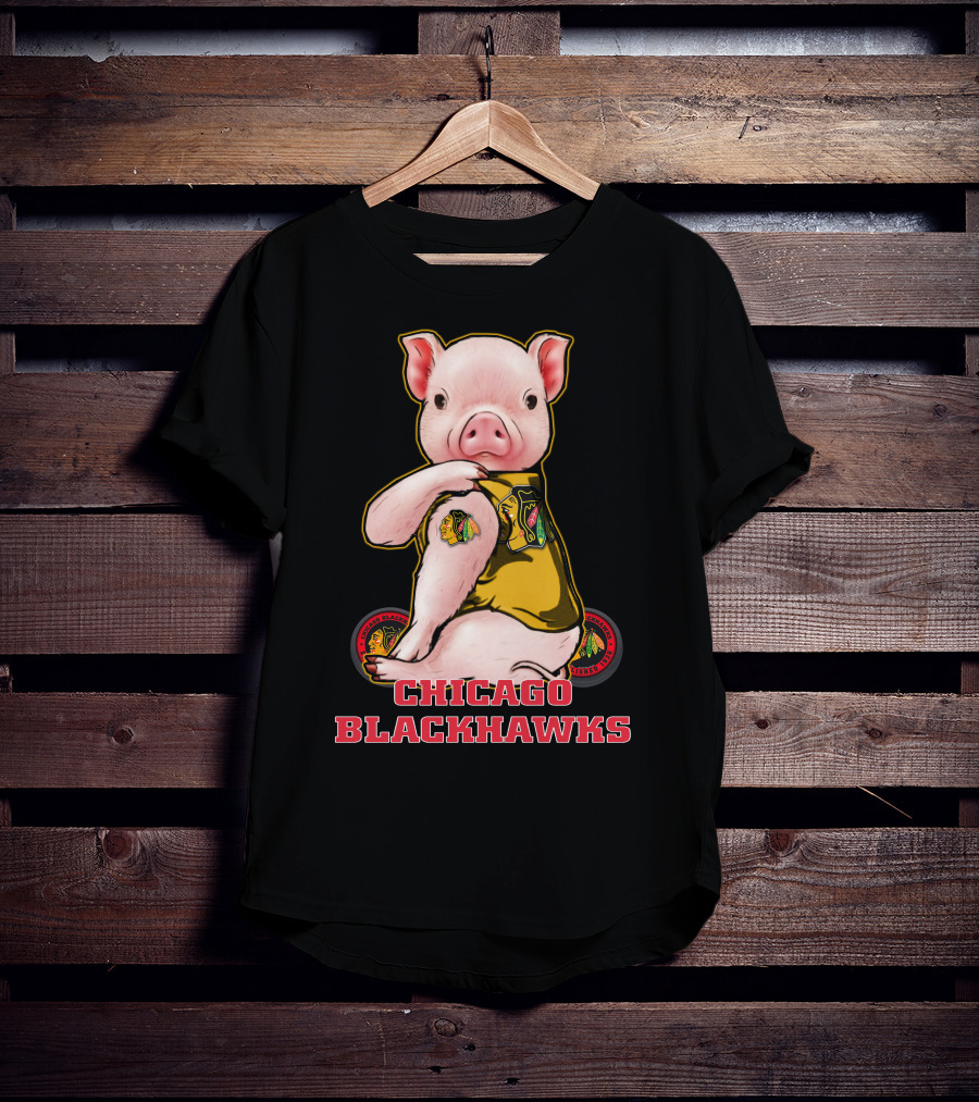 Chicago Blackhawks Pig Mascot Fan T-Shirt