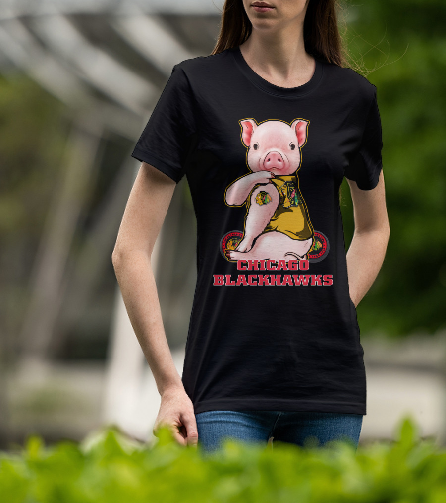 Chicago Blackhawks Pig Mascot Fan T-Shirt