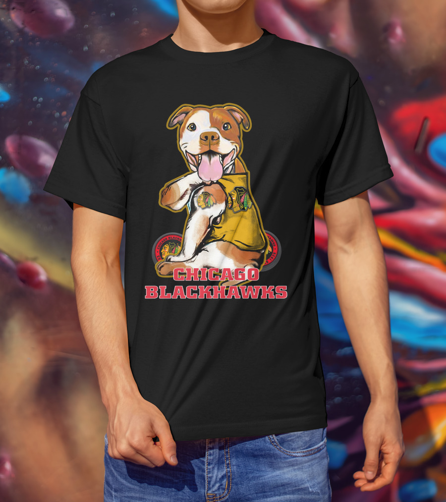 Chicago Blackhawks Pitbull Fan T-Shirt