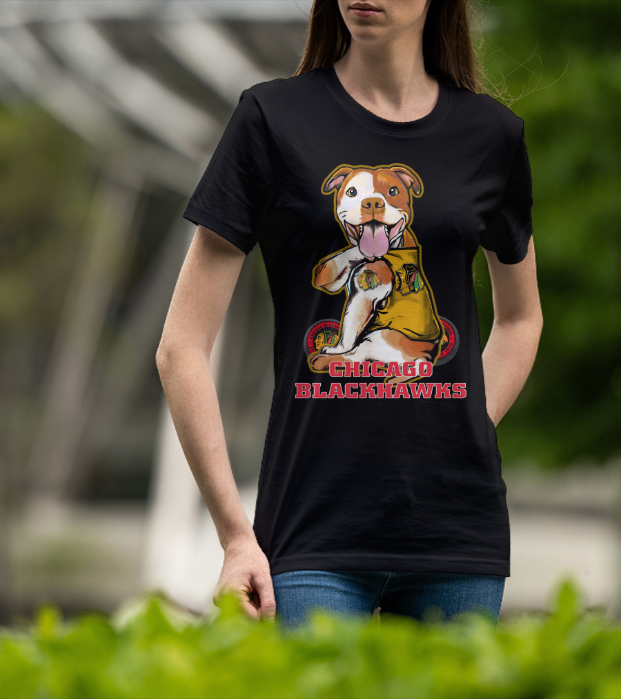 Chicago Blackhawks Pitbull Fan T-Shirt