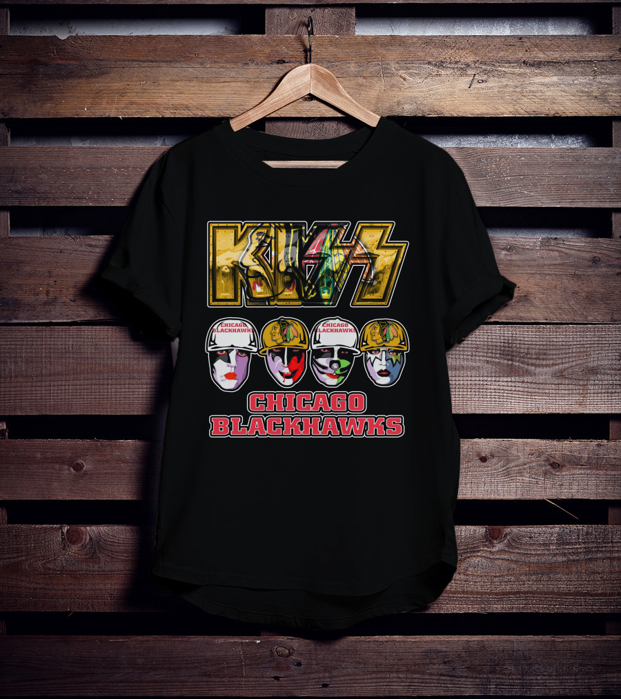 Kiss Chicago Blackhawks Face Paint T-Shirt