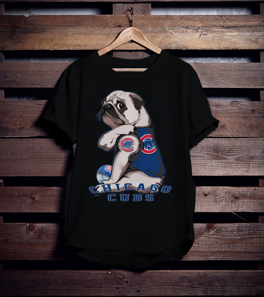 Chicago Cubs Pug Baseball T-Shirt