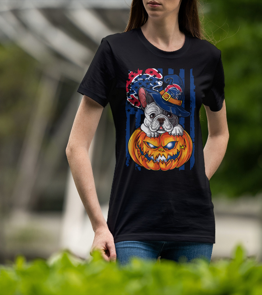 Hlw Bulldog Chicago Cubs Halloween Pumpkin Wizard T-Shirt