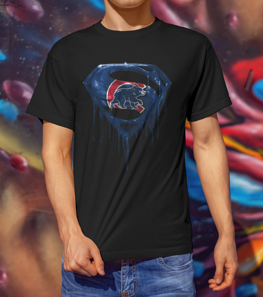 Superman Chicago Cubs Bear T-Shirt