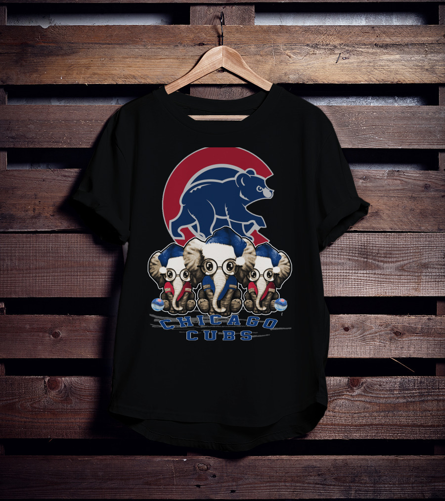 Chicago Cubs Christmas Elephants T-Shirt
