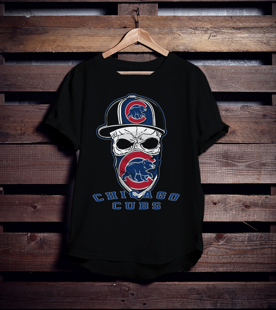 Chicago Cubs Skull Hat Logo Baseball Fan T-Shirt