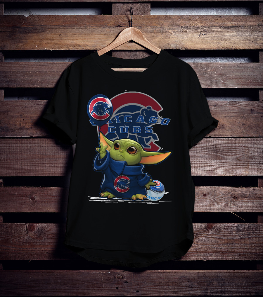 Chicago Cubs Yoda Holding Baseball Balloon T-Shirt