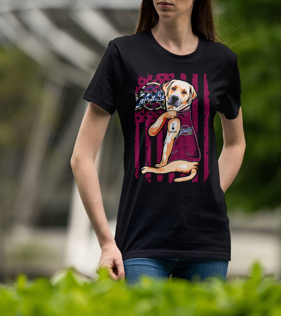 Labrador Retriever I Love Mom Cleveland Cavaliers Logo Combination T-Shirt