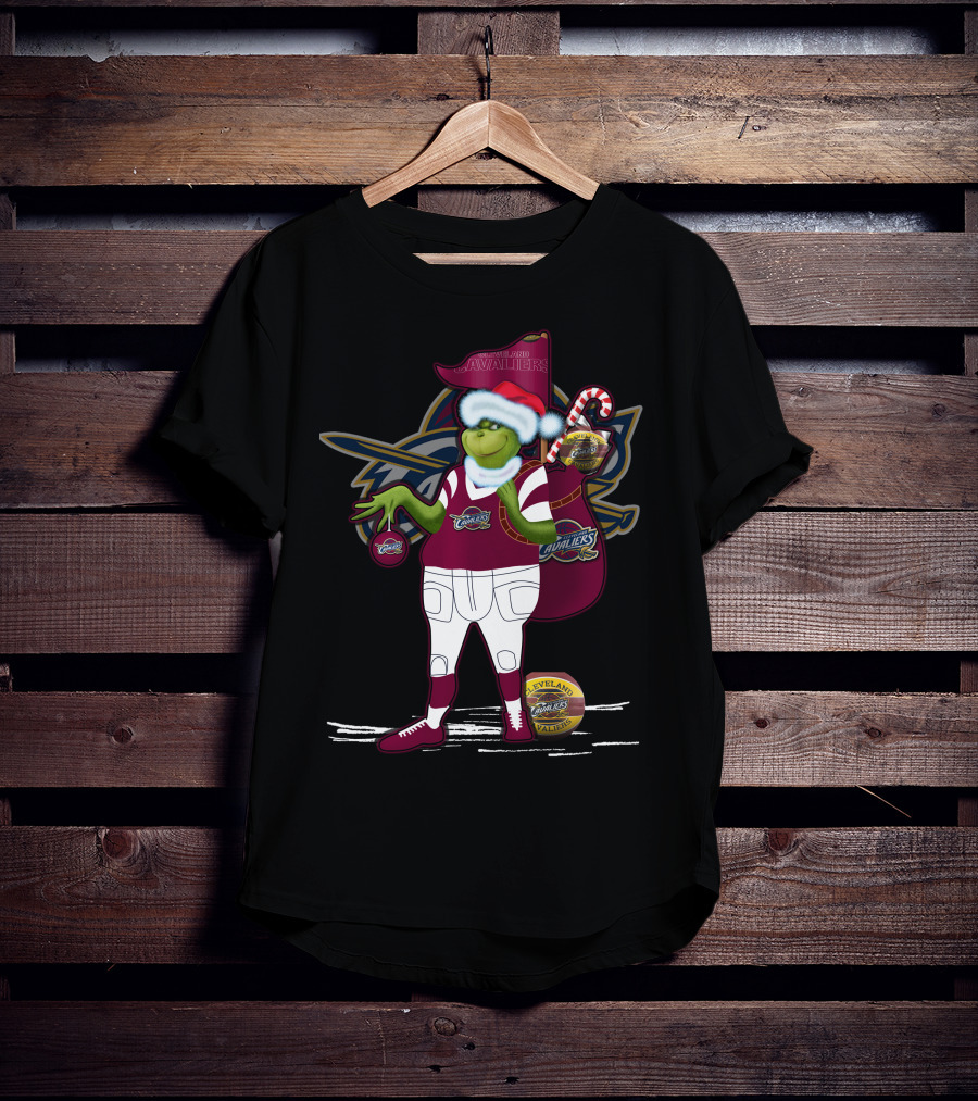 Grinchxmas Cleveland Cavaliers Holiday Basketball Fan Merchandise T-Shirt